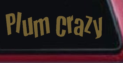 Plum Crazy Car or Truck Window Decal Sticker (Gold)