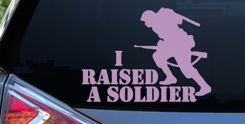 I Raised A Soldier Military Car or Truck Window Decal Sticker (Lilac)