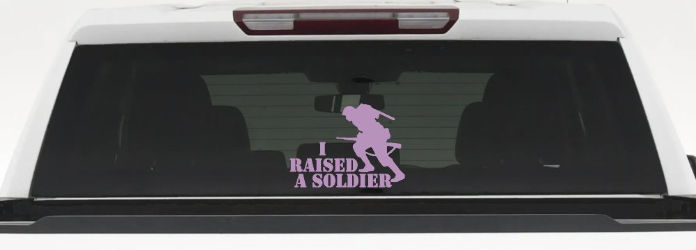 I Raised A Soldier Military Car or Truck Window Vinyl Decal Sticker (Lilac)