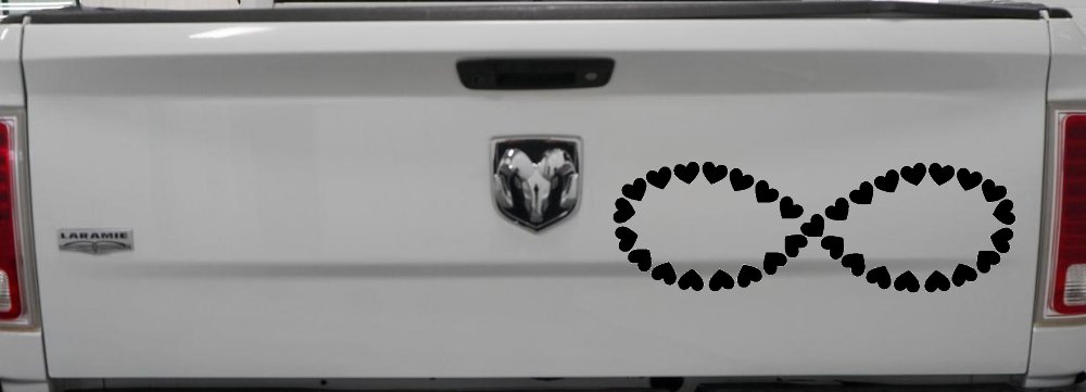 Infinity With Hearts Car or Truck Window Decal Sticker