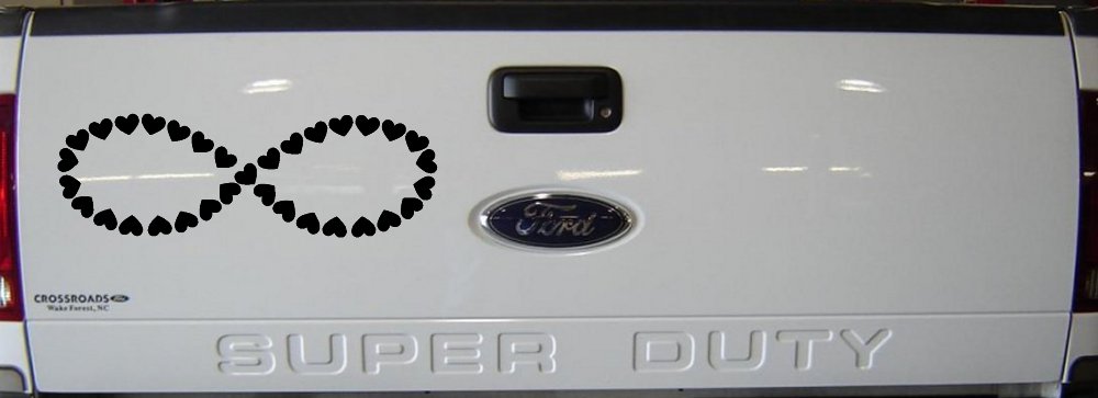 Infinity With Hearts Car or Truck Window Decal Sticker