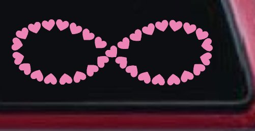 Infinity With Hearts Car or Truck Window Decal Sticker