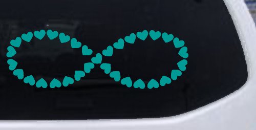 Infinity With Hearts Car or Truck Window Decal Sticker