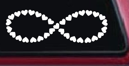 Infinity With Hearts Car or Truck Window Decal Sticker