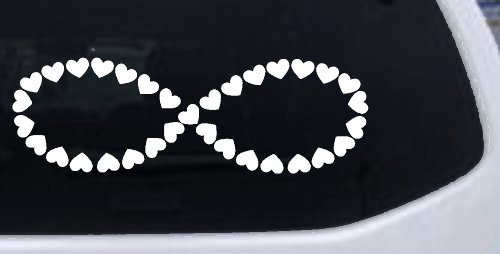 Infinity With Hearts Car or Truck Window Decal Sticker