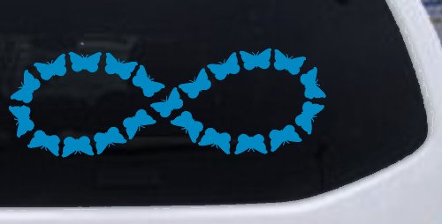 Infinity With Butterflys Car or Truck Window Decal Sticker (Blue)