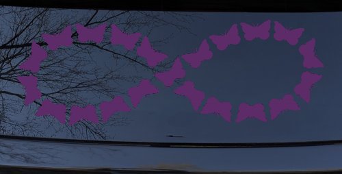 Infinity With Butterflys Car or Truck Window Decal Sticker (Violet)