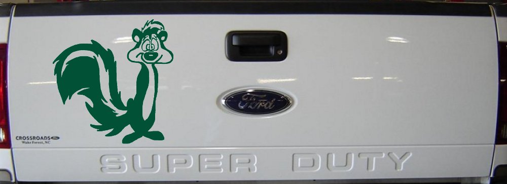 Pepe Le Pew Suprised Cartoons Car or Truck Window Decal Sticker (Dark Green)