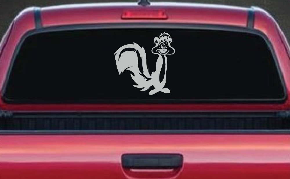 Pepe Le Pew Suprised Cartoons Car or Truck Window Decal Sticker (Light Gray)