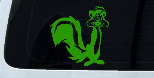 Pepe Le Pew Suprised Cartoons Car or Truck Window Decal Sticker (Lime)