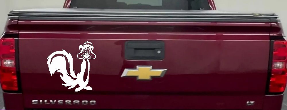 Pepe Le Pew Suprised Cartoons Car or Truck Window Decal Sticker (White)
