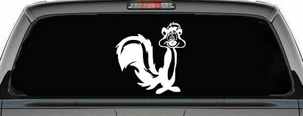 Pepe Le Pew Suprised Cartoons Car or Truck Window Decal Sticker (White)