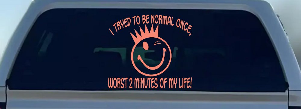 I Tryed To Be Normal Once Funny Car or Truck Window Vinyl Decal Sticker (Coral)