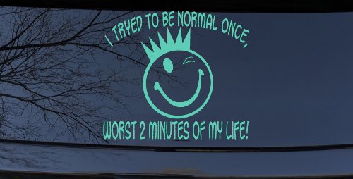 I Tryed To Be Normal Once Funny Car or Truck Window Vinyl Decal Sticker (Mint)