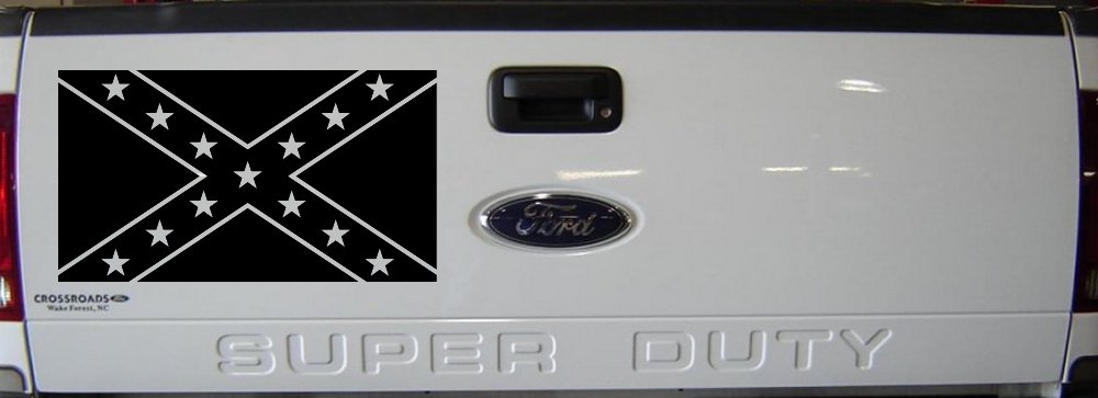Confederate Southern Rebel Battle Flag Country Car or Truck Window Decal Sticker (Black)