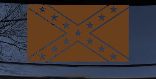 Confederate Southern Rebel Battle Flag Country Car or Truck Window Decal Sticker (Copper)