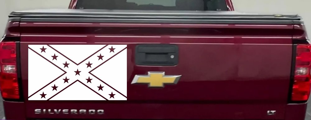 Confederate Southern Rebel Battle Flag Country Car or Truck Window Decal Sticker (White)