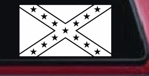 Confederate Southern Rebel Battle Flag Country Car or Truck Window Decal Sticker