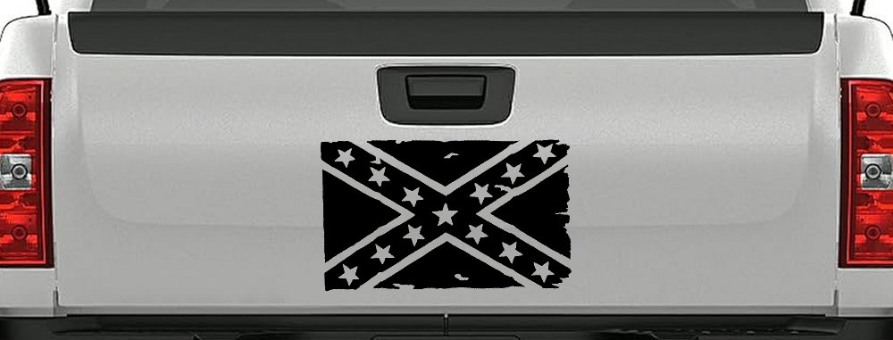 Confederate Southern Rebel Battle Flag Tattered Country Car or Truck Window Decal Sticker