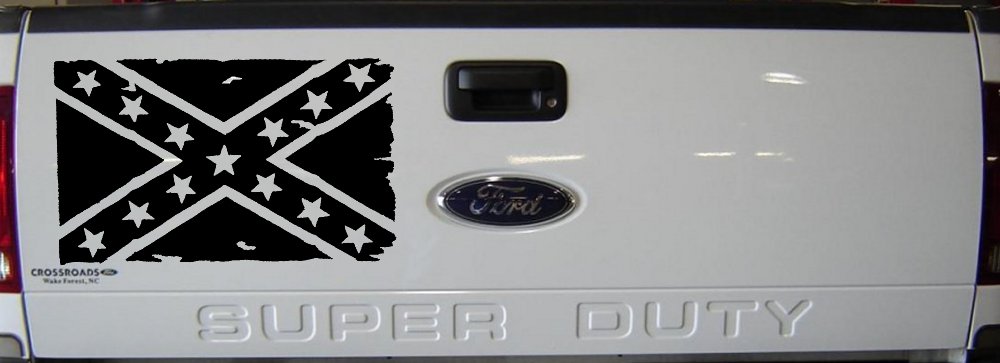 Confederate Southern Rebel Battle Flag Tattered Country Car or Truck Window Decal Sticker