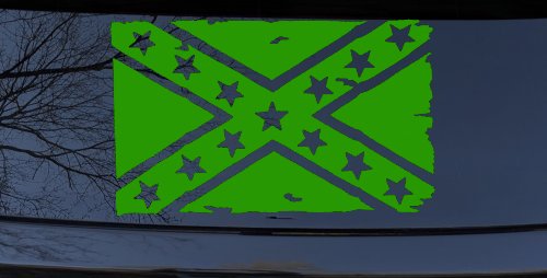 Confederate Southern Rebel Battle Flag Tattered Country Car or Truck Window Decal Sticker