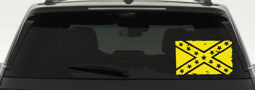 Confederate Southern Rebel Battle Flag Tattered Country Car or Truck Window Decal Sticker