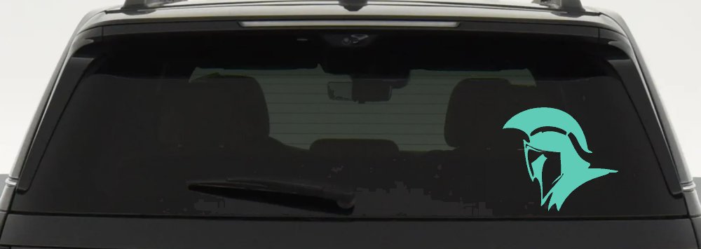 Spartan Knight Helmet Car or Truck Window Decal Sticker (Mint)