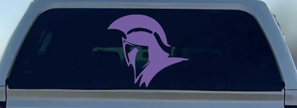 Spartan Knight Helmet Car or Truck Window Decal Sticker (Purple)