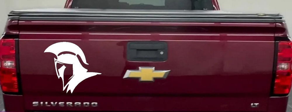 Spartan Knight Helmet Car or Truck Window Decal Sticker (White)