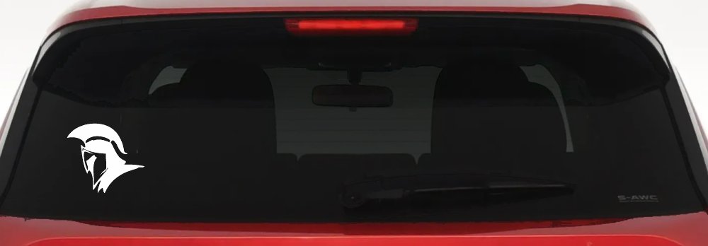 Spartan Knight Helmet Car or Truck Window Vinyl Decal Sticker (White)