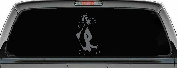 Sylvester The Cat Cartoons Car or Truck Window Decal Sticker (Silver)