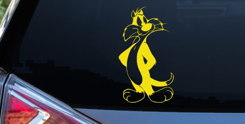 Sylvester The Cat Cartoons Car or Truck Window Decal Sticker (Yellow)