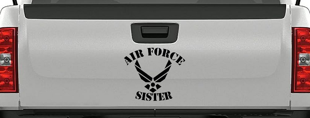Air Force Sister Military Car or Truck Window Decal Sticker (Black)