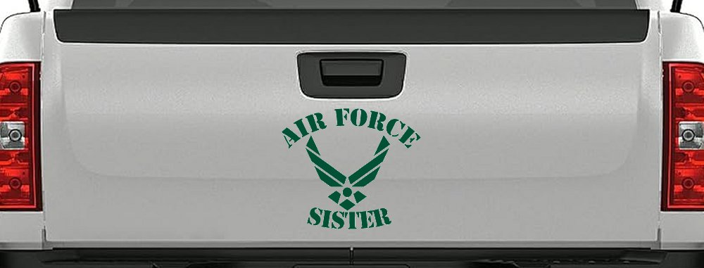 Air Force Sister Military Car or Truck Window Decal Sticker (Dark Green)