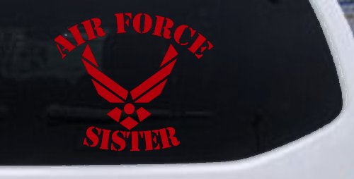 Air Force Sister Military Car or Truck Window Decal Sticker (Red)