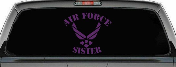 Air Force Sister Military Car or Truck Window Decal Sticker (Violet)
