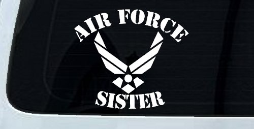 Air Force Sister Military Car or Truck Window Decal Sticker (White)