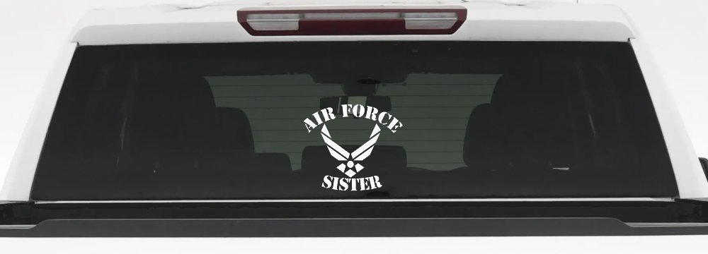Air Force Sister Military Car or Truck Window Decal Sticker (White)