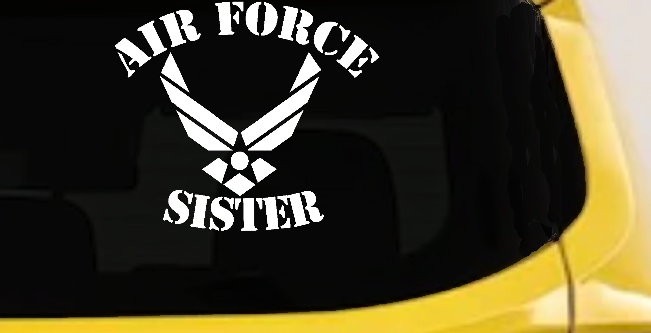 Air Force Sister Military Car or Truck Window Vinyl Decal Sticker (White)