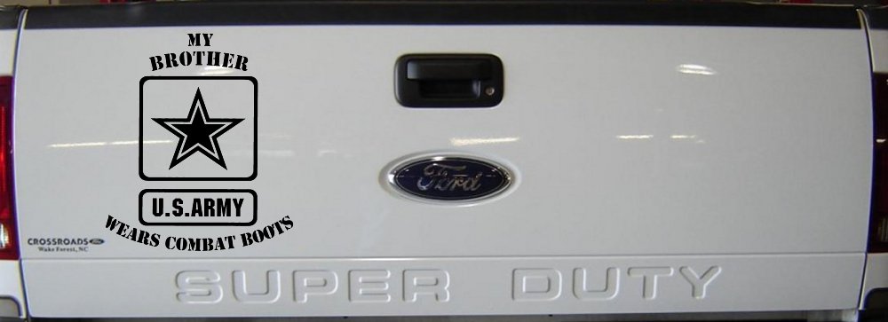 My Brother Wears Combat Boots Army Military Car or Truck Window Vinyl Decal Sticker (Black)