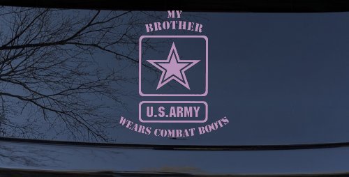 My Brother Wears Combat Boots Army Military Car or Truck Window Vinyl Decal Sticker (Lilac)