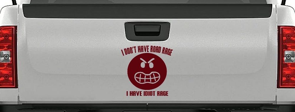 I Don't Have Road Rage I Have Idiot Rage Funny Car or Truck Window Decal Sticker (Purple Red)
