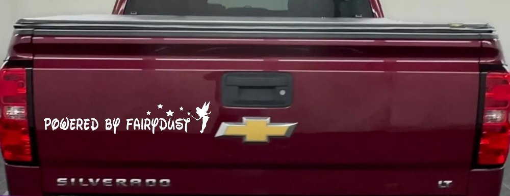 Powered By Fairydust Tinker Bell Tinkerbell Car or Truck Window Decal Sticker