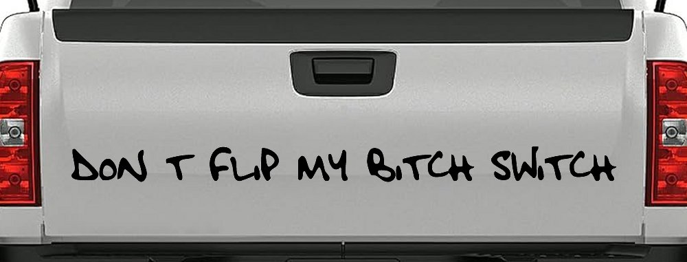 Dont Flip My Bitch Switch Car or Truck Window Decal Sticker (Black)