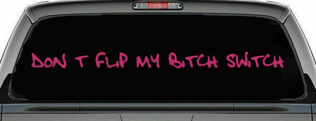 Dont Flip My Bitch Switch Car or Truck Window Decal Sticker