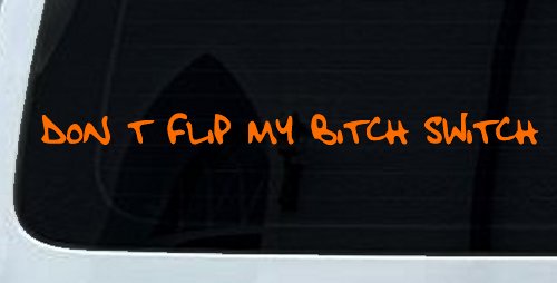 Dont Flip My Bitch Switch Car or Truck Window Decal Sticker (Orange)