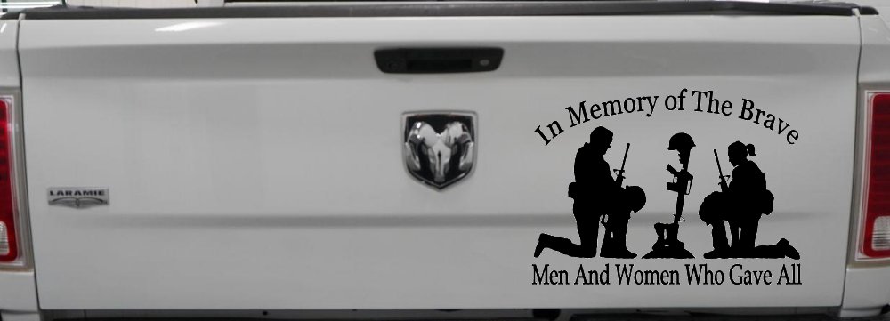 In Memory Of The Brave Men And Women Who Gave All Military Car or Truck Window Decal Sticker