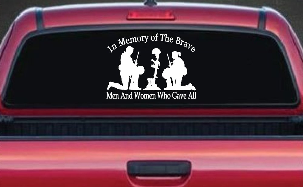 In Memory Of The Brave Men And Women Who Gave All Military Car or Truck Window Decal Sticker