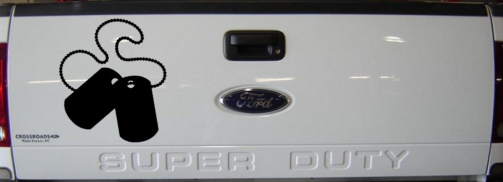 Dog Tags Military Car or Truck Window Decal Sticker (Black)