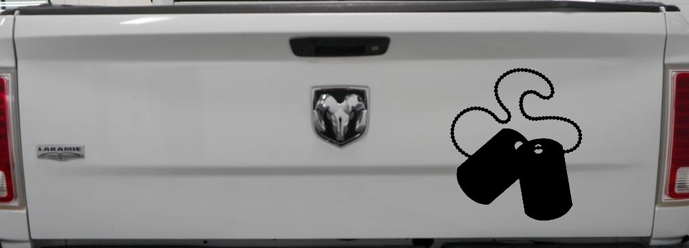 Dog Tags Military Car or Truck Window Decal Sticker (Black)